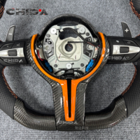 Volant en fibre de carbone décoratif orange M Sport adapté aux BMW F30 F10 F15 F36 F20 F22 F25 F32F18 F45E60 E70 E90 E84 E92