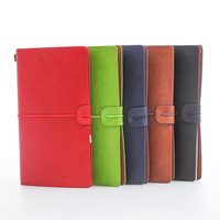 Set Jurnal Vintage Ber-resleting, Buku Catatan Kulit Imitasi, Binder Perjalanan, Buku Kertas Kraft