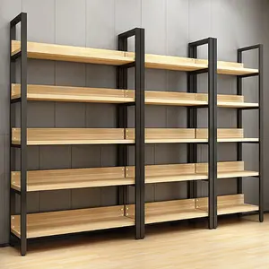 Factory wood layer display racks supermarket shelving gondola store metal shelves for sale liquor stores