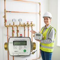 Compteur de chaleur ultrasonique MAINONE DN25 avec nouveau design IP68, M-BUS/RS485, compteur de refroidissement BTU certifié CE/MID/CPA/ISO, prend en charge l'OEM
