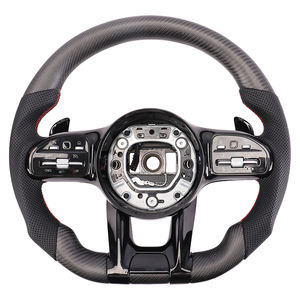 Volant de direction de voiture en carbone noir personnalisé pour <span class=keywords><strong>Mercedes</strong></span> Benz <span class=keywords><strong>AMG</strong></span> GT Gle <span class=keywords><strong>53</strong></span> Cls W218 Glc 300e <span class=keywords><strong>2021</strong></span> - Product Image 1