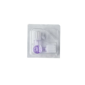 Adaptador de válvula de tubo de succión desechable de 2 vías Compo para uso médico con válvula morada y cuerpo blanco - Product Image 3