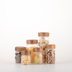 Commercio all'ingrosso vetro borosilicato ermetico barattoli di stoccaggio 16oz 30oz 500ml <span class=keywords><strong>900ml</strong></span> con coperchio di bambù bocca larga per la conservazione degli alimenti in cucina - Product Image 3