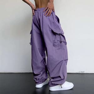 Vêtements pour hommes de haute qualité en gros, style hip-hop, surdimensionnés, taille mi-haute, plissés à l'avant, imperméables, respirants, légers, en nylon/coton - Product Image 2