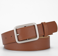Ceinture en PU unisexe personnalisée, style coréen, avec boucle ardillon en alliage, décontractée et élégante, largeur 3,3 cm, longueur 120 cm