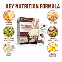 Shake de remplacement de repas au chocolat, produits de perte de poids, protéines, fibres, contrôle de la faim, poudre de café vert, fournisseur en gros