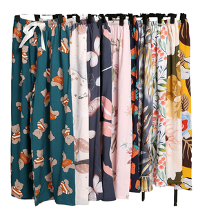 <span class=keywords><strong>Pantalon</strong></span> de pyjama décontracté d'été à imprimé floral pour <span class=keywords><strong>femme</strong></span>, <span class=keywords><strong>pantalon</strong></span> ample à taille haute élastique et jambes larges, mode féminine - Product Image 4