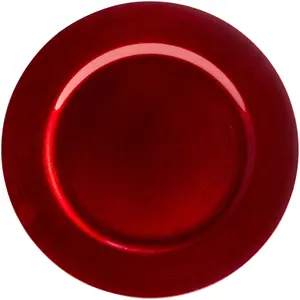 13 "feuille Rouge plaine plaques de chargeur De Mariage pâtés plaques En Plastique