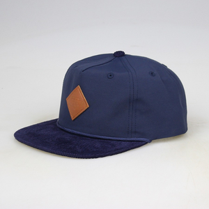 Casquettes de baseball structurées à 5 panneaux avec logo personnalisé, patch en caoutchouc, visière plate, pour usage extérieur, en coton et velours côtelé - Product Image 2