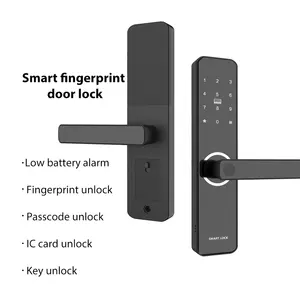 App parmak izi şifre kartı anahtar kilidini ile 5050 kilit vücut alüminyum alaşım Zigbee WiFi akıllı kapı kilidi