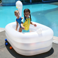 Piscine gonflable pour enfants, bébés et tout-petits, piscine à pataugeoire en PVC épaissi avec drain, 125 cm, 160 cm, pour l'extérieur, la cour, l'été