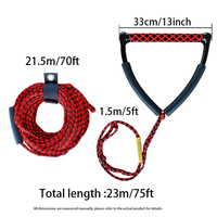 Tali Ski EVA Handle Beginner Unisex untuk Surfing, Wakeboarding, dan Ski Air dengan PE Hollow Braided Slalom Towing Bodyboard