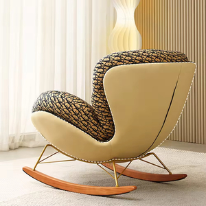 Chaise longue à bascule de style nordique moderne, luxueuse, écologique et antique pour salon, chambre à coucher, meubles de maison - Product Image 4