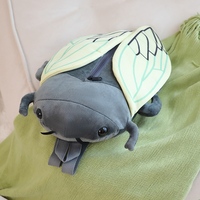 Vente en gros de sac à dos poupée drôle de dessin animé créatif insecte cigale scarabée en peluche brun vert sac doux en peluche cigale