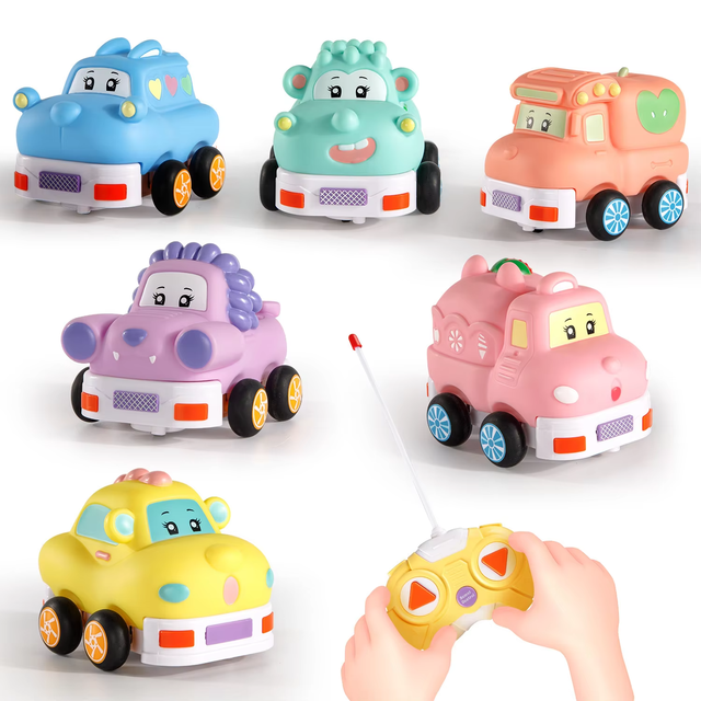 27mhz Cute Animals Soft Glue Remote Control Cars Toy Vehicles Baby Cartoon RC Car Toy with Light Music
