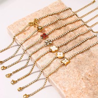Pulsera de tenis de acero inoxidable PVD316 con circonitas, impermeable, chapada en oro de 18K, a la moda para mujer, venta al por mayor de fábrica