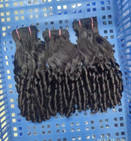 Ekstensi Rambut Keriting Alami Berkualitas Tinggi Warna Cokelat Asli dari Kamboja, Model Egg Curls, Lentur dan Mengembang, Grosir Wefts