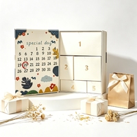Calendrier de l'Avent vide en carton gris de haute qualité 1200g, 24 jours, marbre blanc, estampage or, boîte surprise de Noël