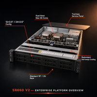 Serveur en rack Lenovo ThinkSystem SR660 V2 2U, double processeur Intel Xeon, prise en charge PCIe4.0, multi-GPU pour l'inférence IA, HPC, cloud