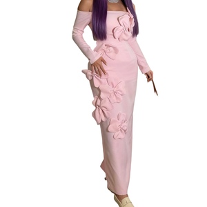 Vestidos de Fiesta Elegantes y Sensuales para Mujer, Ajustados al Cuerpo, con Estampado Floral 3D, Hombros Descubiertos, Manga Larga, a la Moda - Product Image 3