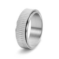 Klassischer 18k Vergoldeter Titan-Ring mit Elektroplattiertem Geometrischem Muster, Drehbar, für Herren, Wasserdicht, Breiter Ring zur Stresslinderung