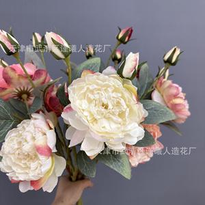 Bouquet de pivoines artificielles Jinxi 10cm-30cm, fleurs en soie pour mariage et décoration intérieure - Product Image 3