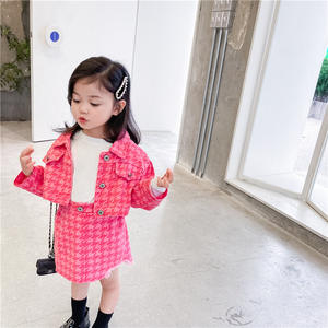 Ensemble de vêtements <span class=keywords><strong>en</strong></span> Denim pour bébé fille, 2 pièces, mode, Style coré<span class=keywords><strong>en</strong></span>, rose imprimé, veste + <span class=keywords><strong>jupe</strong></span> 1-6T, automne <span class=keywords><strong>2021</strong></span> - Product Image 5