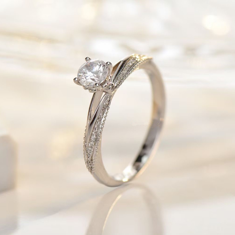 Aimgal брендовые Роскошные ювелирные изделия оптом 18 карат Платина 0.5ct бриллиантовое кольцо на заказ обручальное кольцо