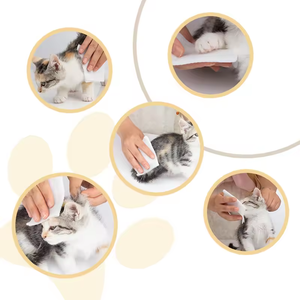 100 lingettes nettoyantes pour les yeux des animaux avec aloe vera, camomille et vitamine E, éliminent les taches de larmes et les excréments oculaires pour chats et chiens - Product Image 3