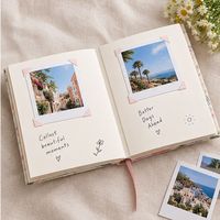 Présservez vos souvenirs de voyage avec un élégant album photo Polaroid à couverture rigide et un livre d'enregistrement photo avec pages lignées