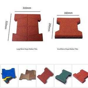 中国工厂热卖狗骨橡胶砖摊铺机减震马稳定通道橡胶垫联锁橡胶地板 - Product Image 3
