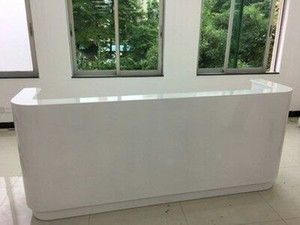 Mostrador de recepción moderno personalizado <span class=keywords><strong>Spa</strong></span> Hotel recepción blanca mostrador de recepción mesa de madera salón Oficina recepción Escritorio - Product Image 4