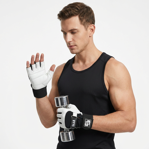 Guantes Deportivos Unisex de Neopreno y Cuero, Medios Dedos, Soporte para Muñeca, Cierre Ajustable, Personalizables para Entrenamiento, Levantamiento de Pesas, Gimnasio - Product Image 1