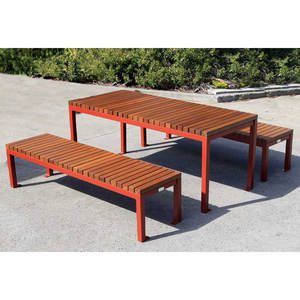 Arlau <span class=keywords><strong>โต๊ะ</strong></span>และเก้าอี้ปิกนิกทำจากไม้สำหรับร้านอาหารในร่มและกลางแจ้งโต๊ะรับประทานอาหารในสวน<span class=keywords><strong>โต๊ะ</strong></span><span class=keywords><strong>เบียร์</strong></span> - Product Image 1