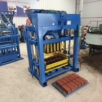 Petite machine manuelle de fabrication de briques en ciment 4-40, machine de fabrication de blocs de briques en terre cuite imbriquées