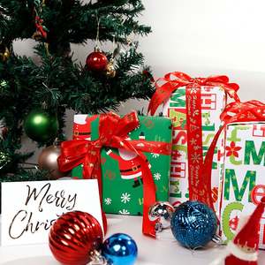 Rollo de regalo de Navidad impreso recubierto desechable de fábrica al por mayor 43x300cm - Product Image 4