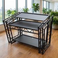 Cabine DJ mobile pliable en alliage d'aluminium avec une capacité de charge de 300 kg et une conception modulaire pour les discothèques