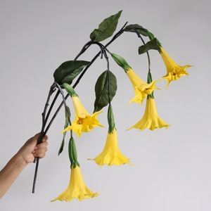 Flores Artificiales de Mandala de PU de Alta Gama, <span class=keywords><strong>Planta</strong></span> Verde, Decoración de Bodas, Flor Artificial de Datura Stramonium, Flores Artificiales al por Mayor - Product Image 4