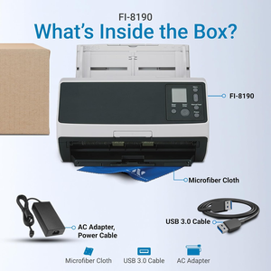 Escáner de Documentos Ricoh Fi-8190 a Color, Alta Definición, Alimentación Continua de Papel a Doble Cara, USB, Red, Garantía de 10 Años, PDF, Negro - Product Image 2