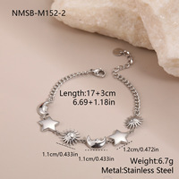 Bracelet chaîne en acier inoxydable étoile soleil lune Bijoux de luxe léger Accessoires non décolorants Femmes Bracelet chaîne tendance 18k