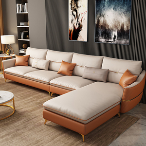 Meubles foshan chine dernière d'angle en forme de l 3 2 1 canapé en cuir couleur combinaison ensemble conceptions - Product Image 1