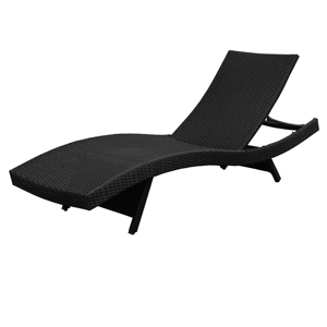 YOHO Loisirs Extérieur Rotin Osier Chaise Longue Soleil Lit Rotin Osier Chaise Longue avec Position Réglable Rembourré - Product Image 3