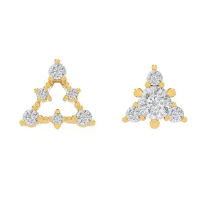 Gemnel mismatched triangle studs CZ 925 silver fashion earrings trend 2022