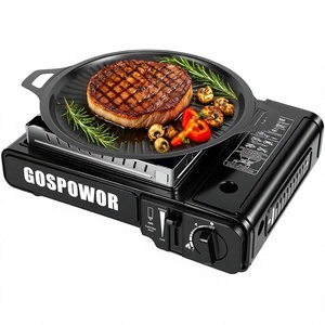 Réchaud portable double combustible (propane et <span class=keywords><strong>butane</strong></span>) pour le camping, 10000 BTU avec pare-vent et allumage automatique - Product Image 1