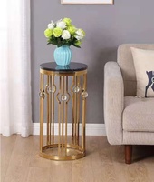 Table basse moderne en acier doré et marbre, Design créatif de bonne qualité, table ronde et populaire pour salon, livraison gratuite