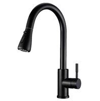 Robinet de cuisine moderne rotatif à 360 degrés avec cartouche céramique, monocommande, à poser sur plan, douchette extractible pour eau chaude/froide