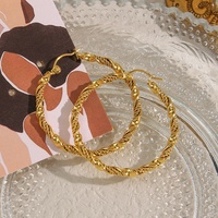 Boucles d'oreilles Dreamshow Jewelry en or 18 carats, boucles d'oreilles créoles pour femmes, grandes boucles d'oreilles créoles en acier inoxydable