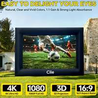 Écran de projection gonflable pour cinéma en plein air, jeux de société et fêtes à domicile, 24 pieds, tissu Oxford imperméable