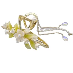 RedWillow Vintage Flowers pettine per capelli da sposa fatto a mano foglia Clip artiglio per capelli accessori per capelli da sposa Clip artiglio con fiore