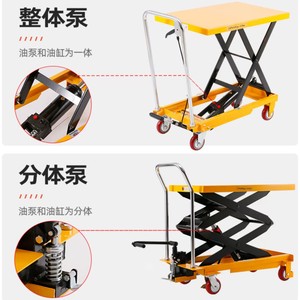 รถเข็นโรงงานแบบปรับได้ พร้อมระบบไฮดรอลิกแบบเหยียบเท้า เงียบ สำหรับคลังสินค้าและโลจิสติกส์  ล้อขนาด 125 มม. ความสูงพื้น 1300 มม. - Product Image 2